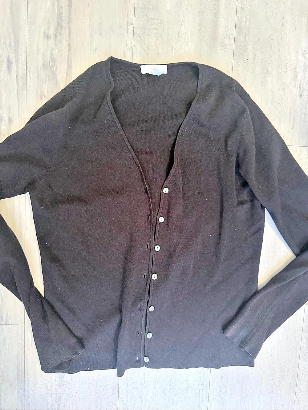 Charter Club Black Button-Front Cardigan Size Small